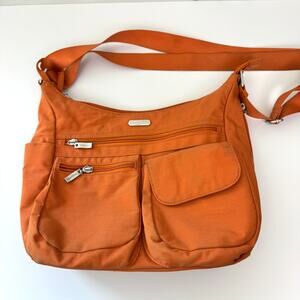 Baggallini Women's Everywhere Bag With RFID Crossbody Nylon Travel Rust Orange